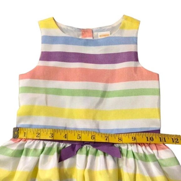 Gymboree Dress Girls 4 Used Striped Sleeveless Easter - Picture 8 of 9